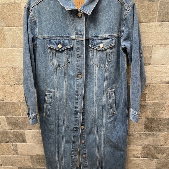 ❤️ GAP LONGLINE ICON DENIM JACKET SIZE XS - Picture 3 of 5
